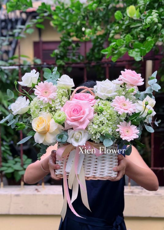 Giỏ Hoa Nắng Hồng